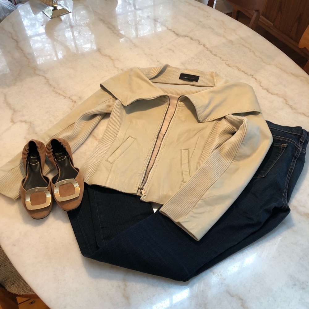 Leather and polyester Jacket